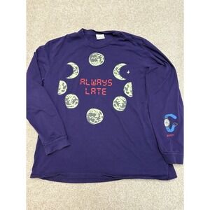 Teddy Fresh Shirt Mens 2XL Always Late Long Sleeve Graphic Moon Broken Watch